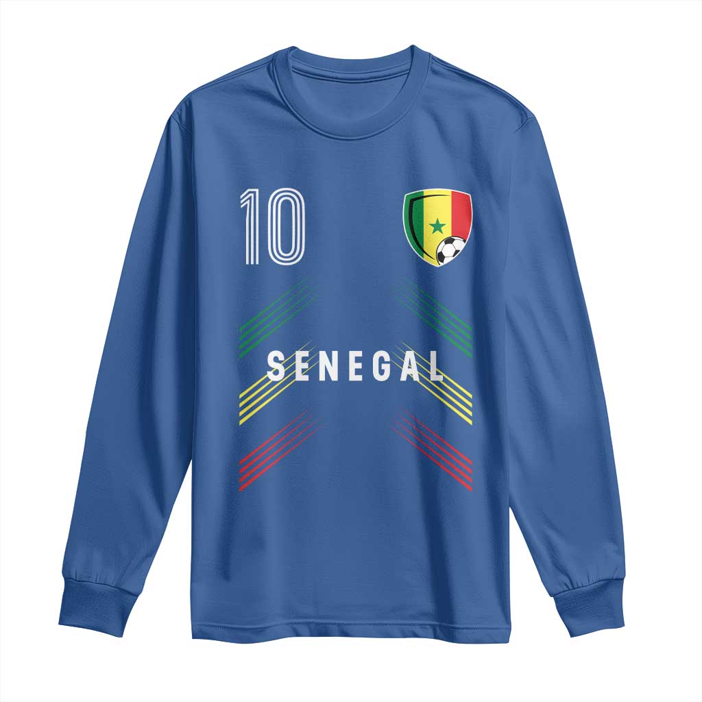 Senegal Soccer Sports Graphic Number 10 Jersey Style Long Sleeve Shirt Proud Senegalese Football Fans Game Day Pride