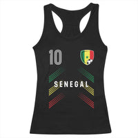Senegal Soccer Sports Graphic Number 10 Jersey Style Racerback Tank Top Proud Senegalese Football Fans Game Day Pride
