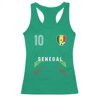 Senegal Soccer Sports Graphic Number 10 Jersey Style Racerback Tank Top Proud Senegalese Football Fans Game Day Pride