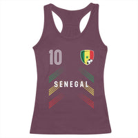Senegal Soccer Sports Graphic Number 10 Jersey Style Racerback Tank Top Proud Senegalese Football Fans Game Day Pride