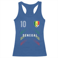 Senegal Soccer Sports Graphic Number 10 Jersey Style Racerback Tank Top Proud Senegalese Football Fans Game Day Pride