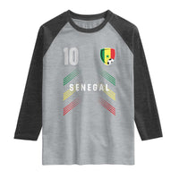 Senegal Soccer Sports Graphic Number 10 Jersey Style Raglan Shirt Proud Senegalese Football Fans Game Day Pride