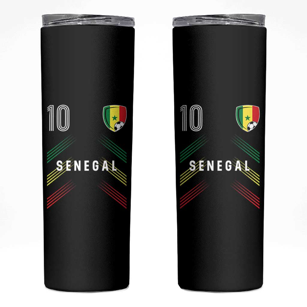 Senegal Soccer Sports Graphic Number 10 Jersey Style Skinny Tumbler Proud Senegalese Football Fans Game Day Pride