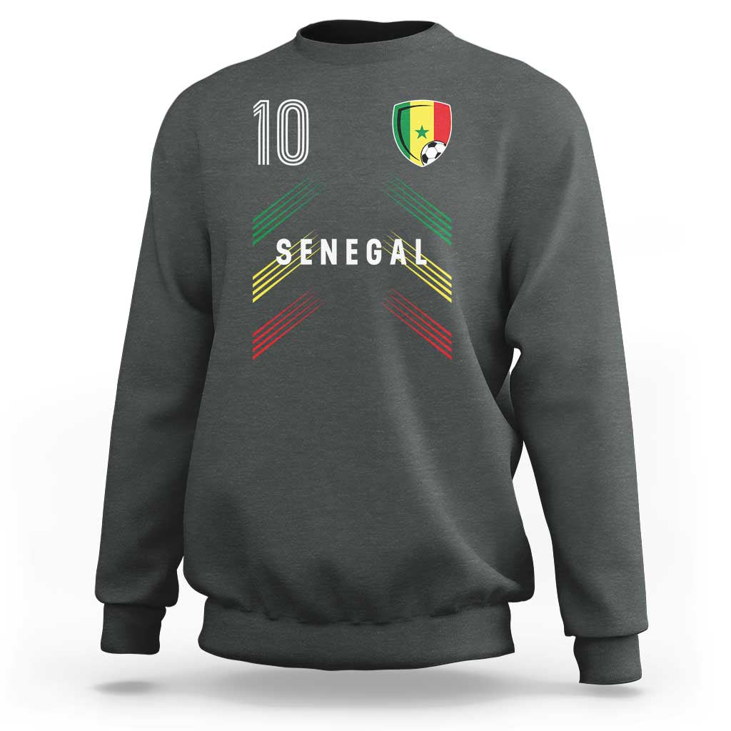Senegal Soccer Sports Graphic Number 10 Jersey Style Sweatshirt Proud Senegalese Football Fans Game Day Pride