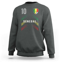 Senegal Soccer Sports Graphic Number 10 Jersey Style Sweatshirt Proud Senegalese Football Fans Game Day Pride