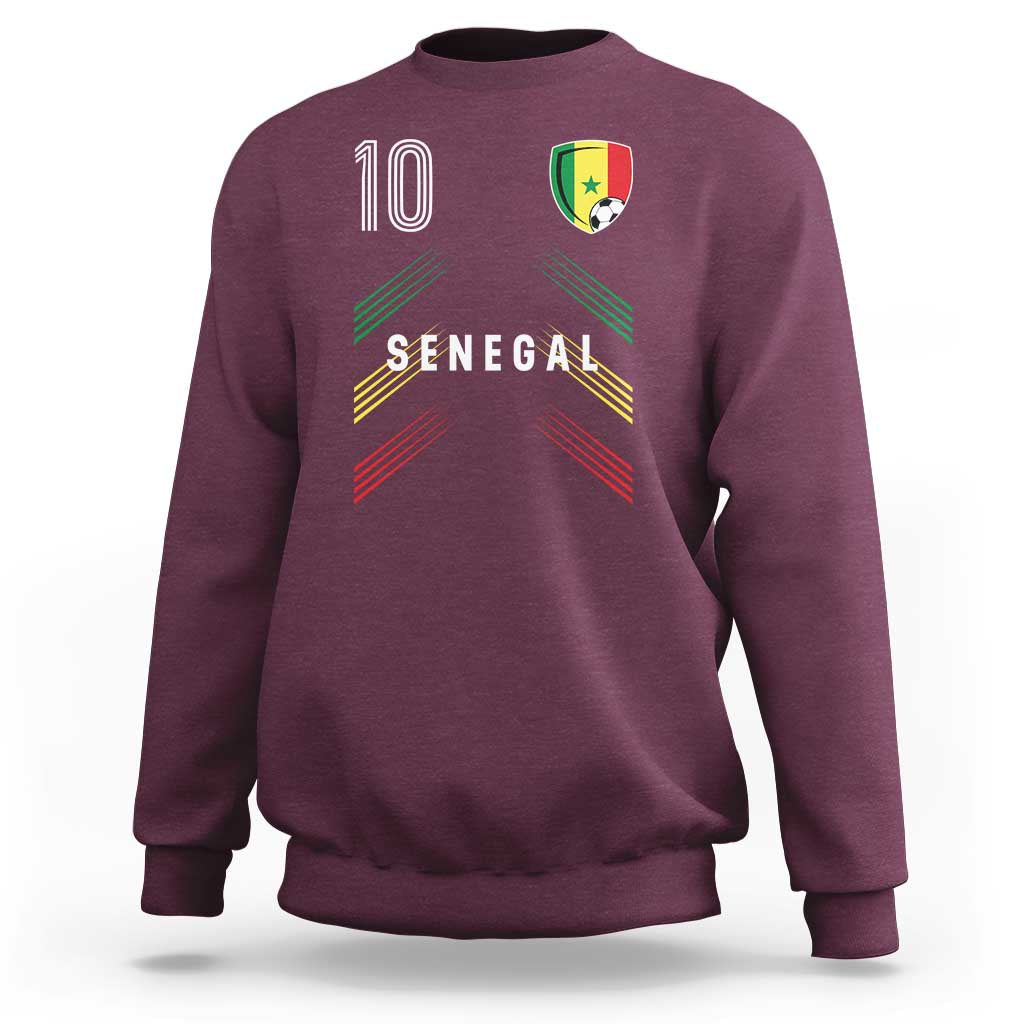 Senegal Soccer Sports Graphic Number 10 Jersey Style Sweatshirt Proud Senegalese Football Fans Game Day Pride