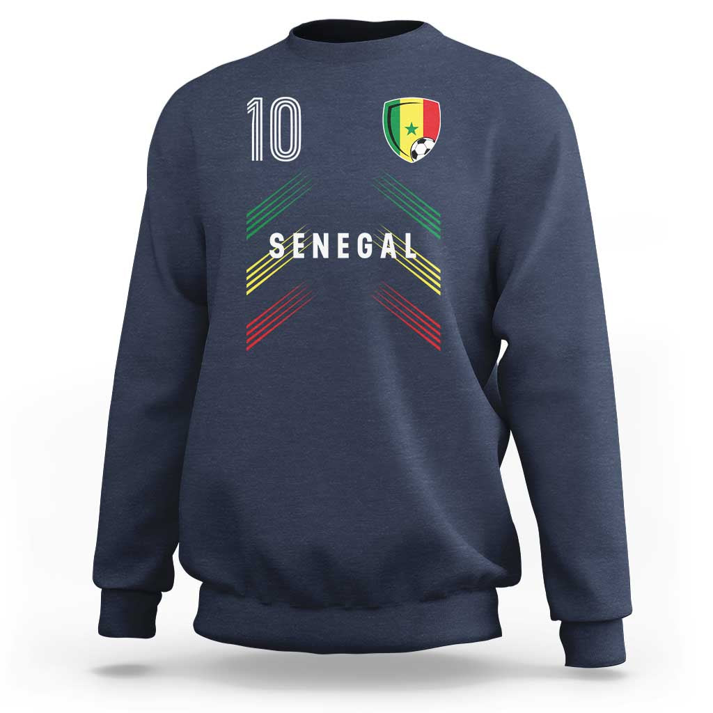 Senegal Soccer Sports Graphic Number 10 Jersey Style Sweatshirt Proud Senegalese Football Fans Game Day Pride