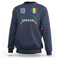 Senegal Soccer Sports Graphic Number 10 Jersey Style Sweatshirt Proud Senegalese Football Fans Game Day Pride
