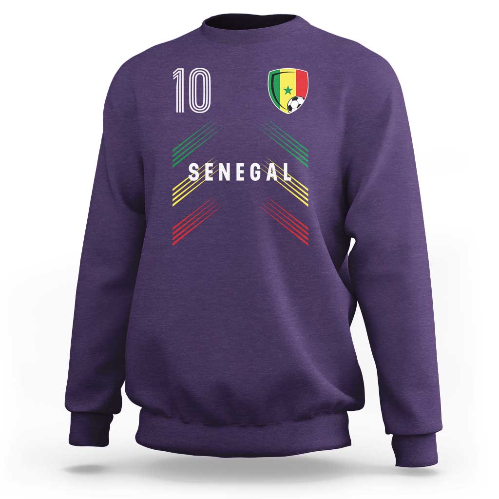 Senegal Soccer Sports Graphic Number 10 Jersey Style Sweatshirt Proud Senegalese Football Fans Game Day Pride