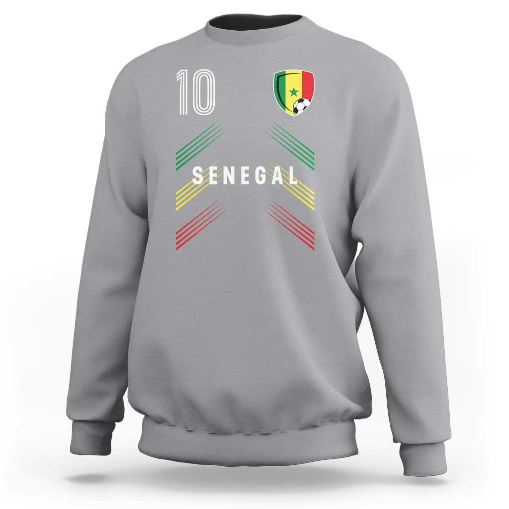 Senegal Soccer Sports Graphic Number 10 Jersey Style Sweatshirt Proud Senegalese Football Fans Game Day Pride