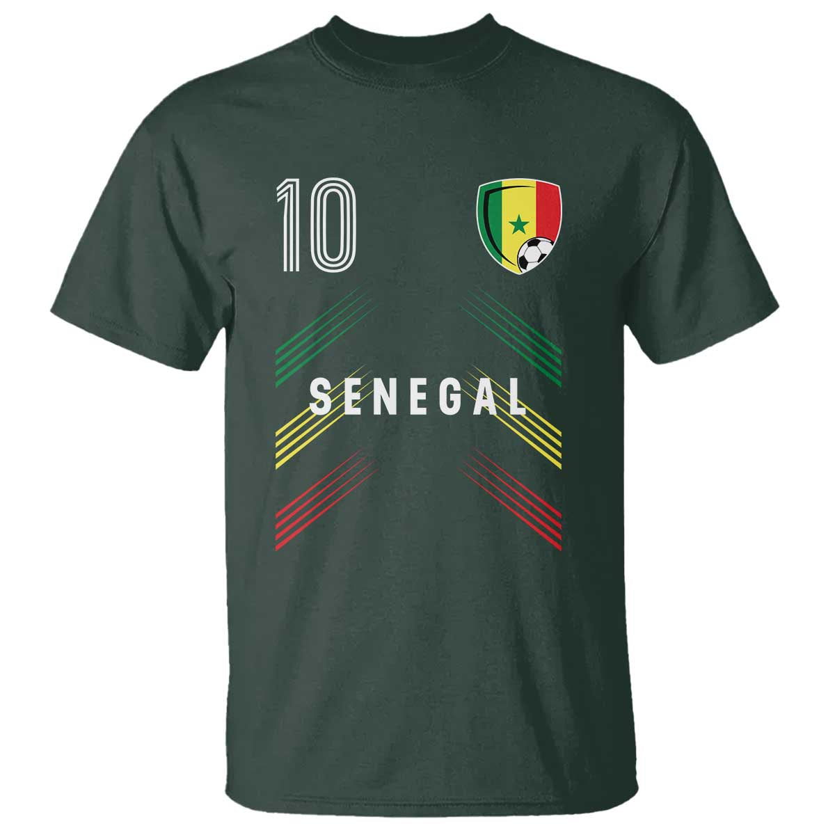Senegal Soccer Sports Graphic Number 10 Jersey Style T Shirt Proud Senegalese Football Fans Game Day Pride