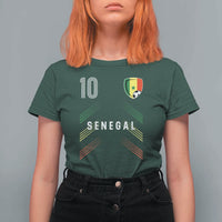 Senegal Soccer Sports Graphic Number 10 Jersey Style T Shirt For Women Proud Senegalese Football Fans Game Day Pride