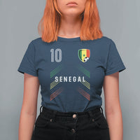 Senegal Soccer Sports Graphic Number 10 Jersey Style T Shirt For Women Proud Senegalese Football Fans Game Day Pride