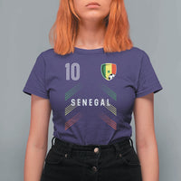 Senegal Soccer Sports Graphic Number 10 Jersey Style T Shirt For Women Proud Senegalese Football Fans Game Day Pride