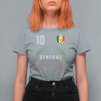 Senegal Soccer Sports Graphic Number 10 Jersey Style T Shirt For Women Proud Senegalese Football Fans Game Day Pride