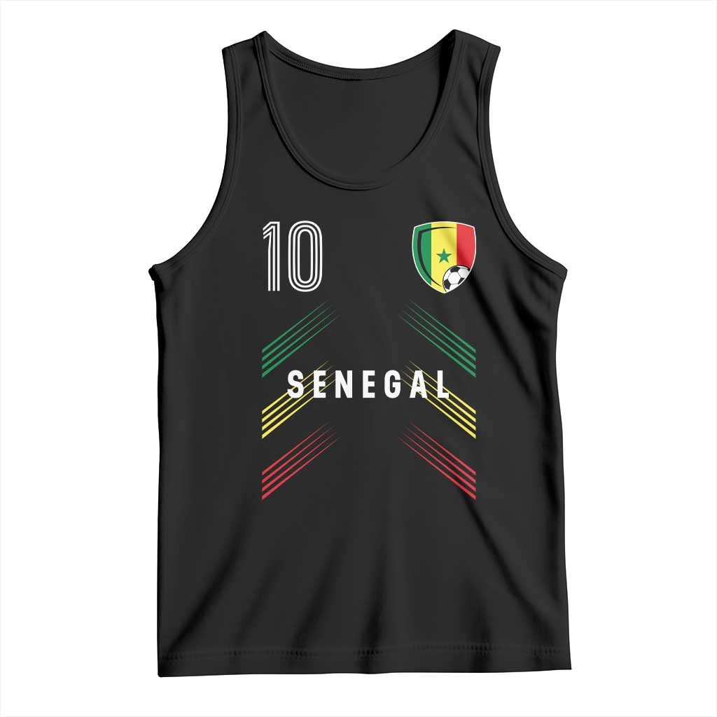 Senegal Soccer Sports Graphic Number 10 Jersey Style Tank Top Proud Senegalese Football Fans Game Day Pride