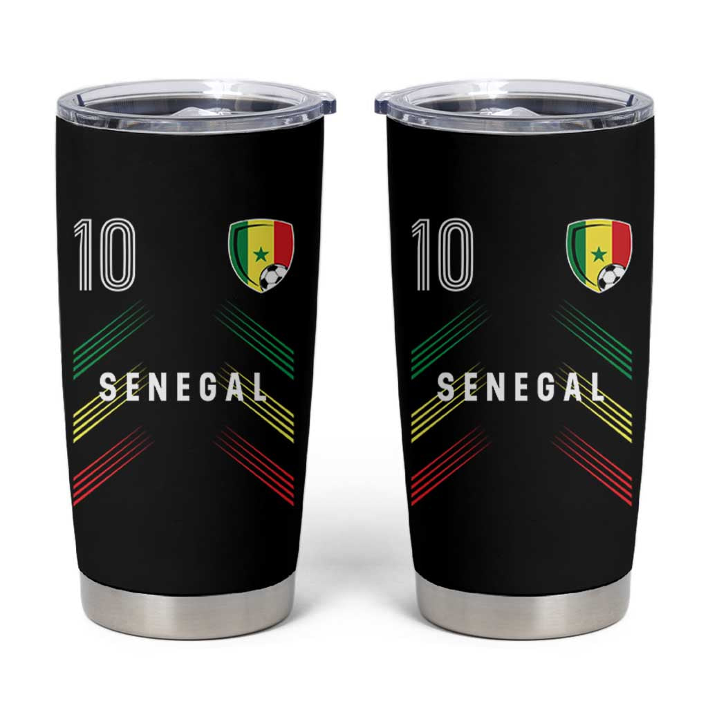 Senegal Soccer Sports Graphic Number 10 Jersey Style Tumbler Cup Proud Senegalese Football Fans Game Day Pride
