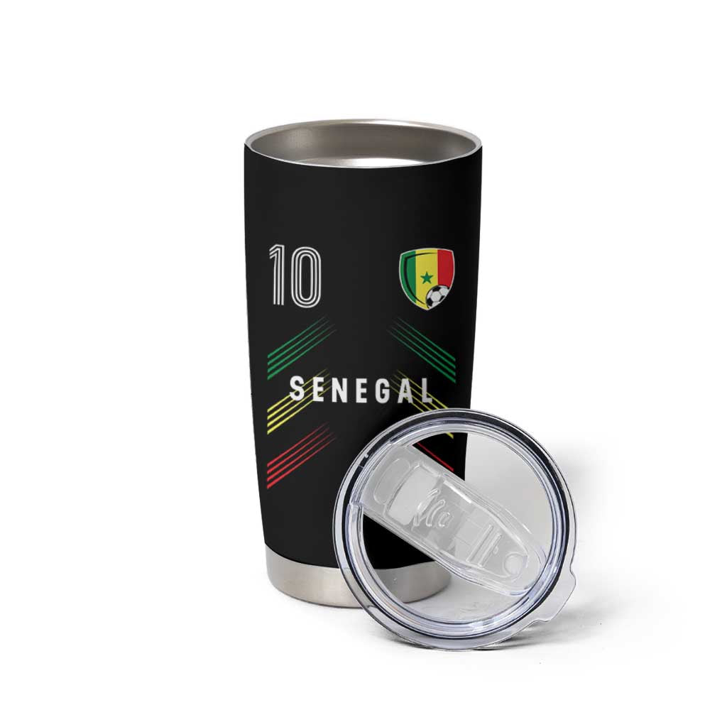 Senegal Soccer Sports Graphic Number 10 Jersey Style Tumbler Cup Proud Senegalese Football Fans Game Day Pride