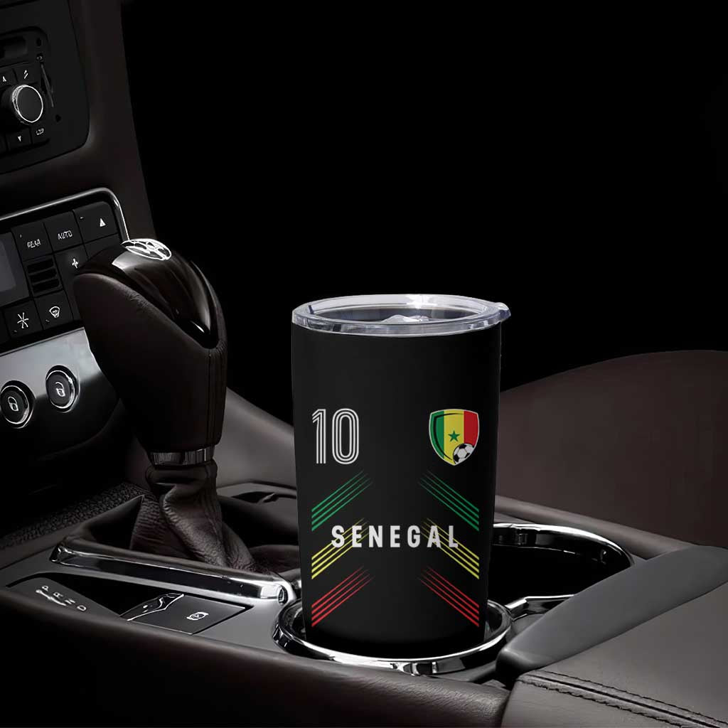 Senegal Soccer Sports Graphic Number 10 Jersey Style Tumbler Cup Proud Senegalese Football Fans Game Day Pride