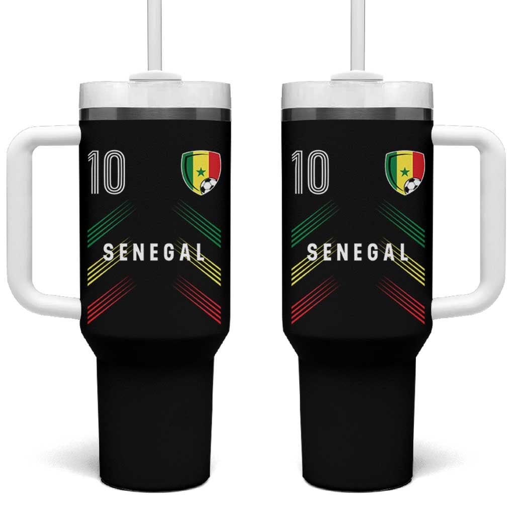 Senegal Soccer Sports Graphic Number 10 Jersey Style Tumbler With Handle Proud Senegalese Football Fans Game Day Pride