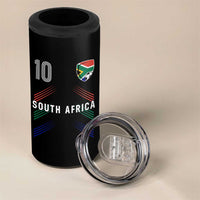 South Africa Soccer Sports Graphic Number 10 Jersey Style 4 in 1 Can Cooler Tumbler Proud South African Football Fans Game Day Pride