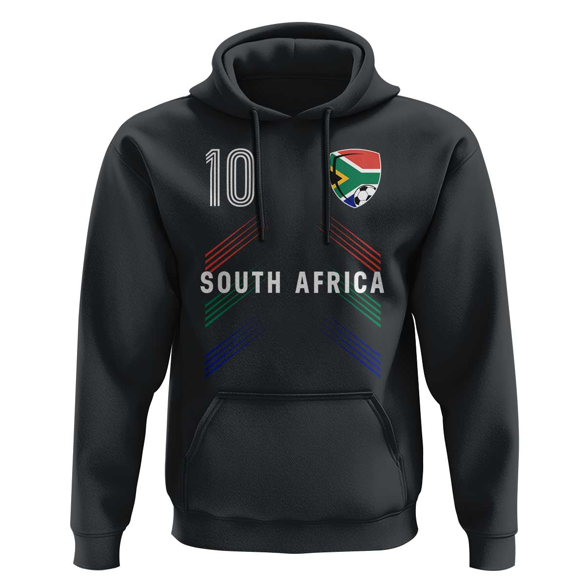 South Africa Soccer Sports Graphic Number 10 Jersey Style Hoodie Proud South African Football Fans Game Day Pride
