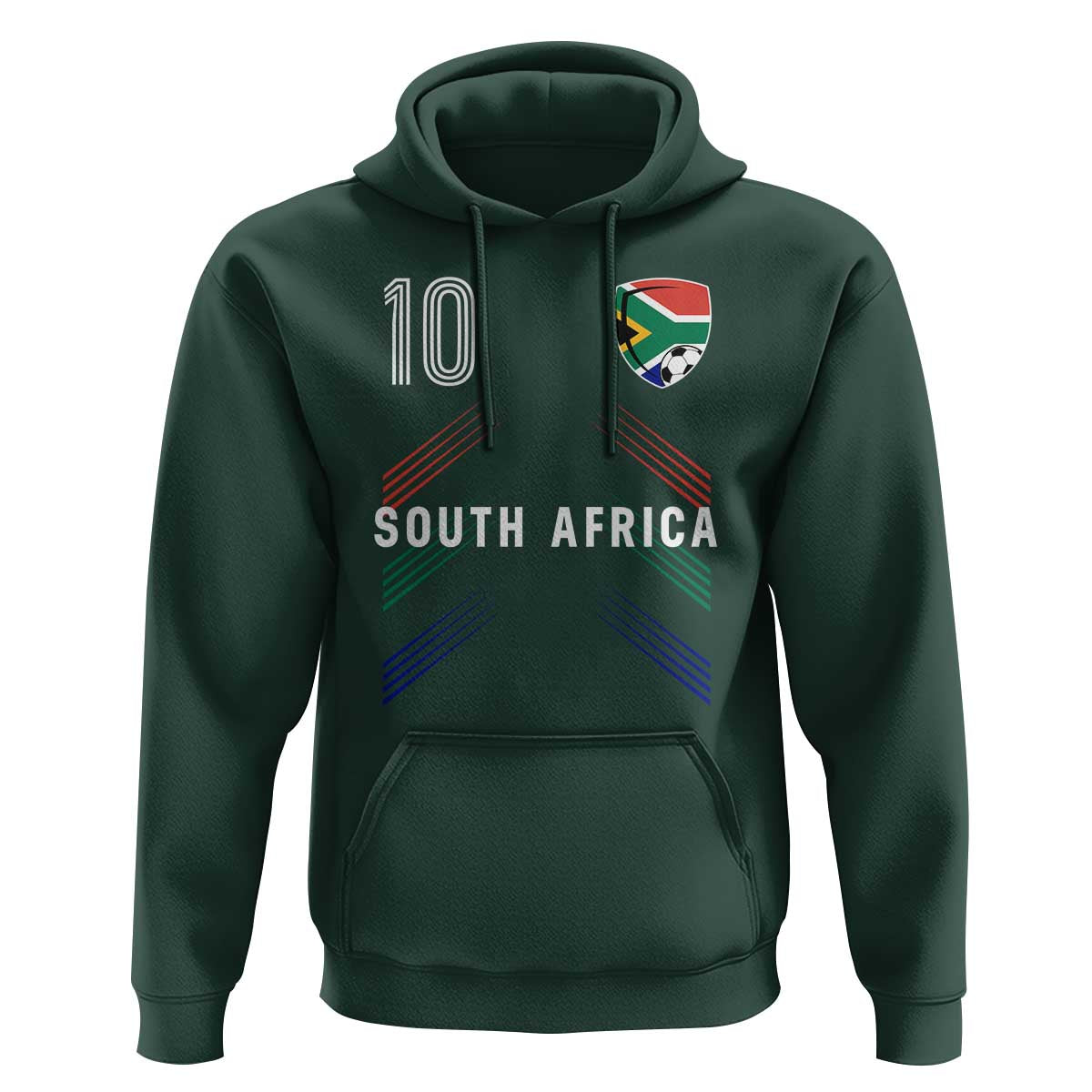 South Africa Soccer Sports Graphic Number 10 Jersey Style Hoodie Proud South African Football Fans Game Day Pride