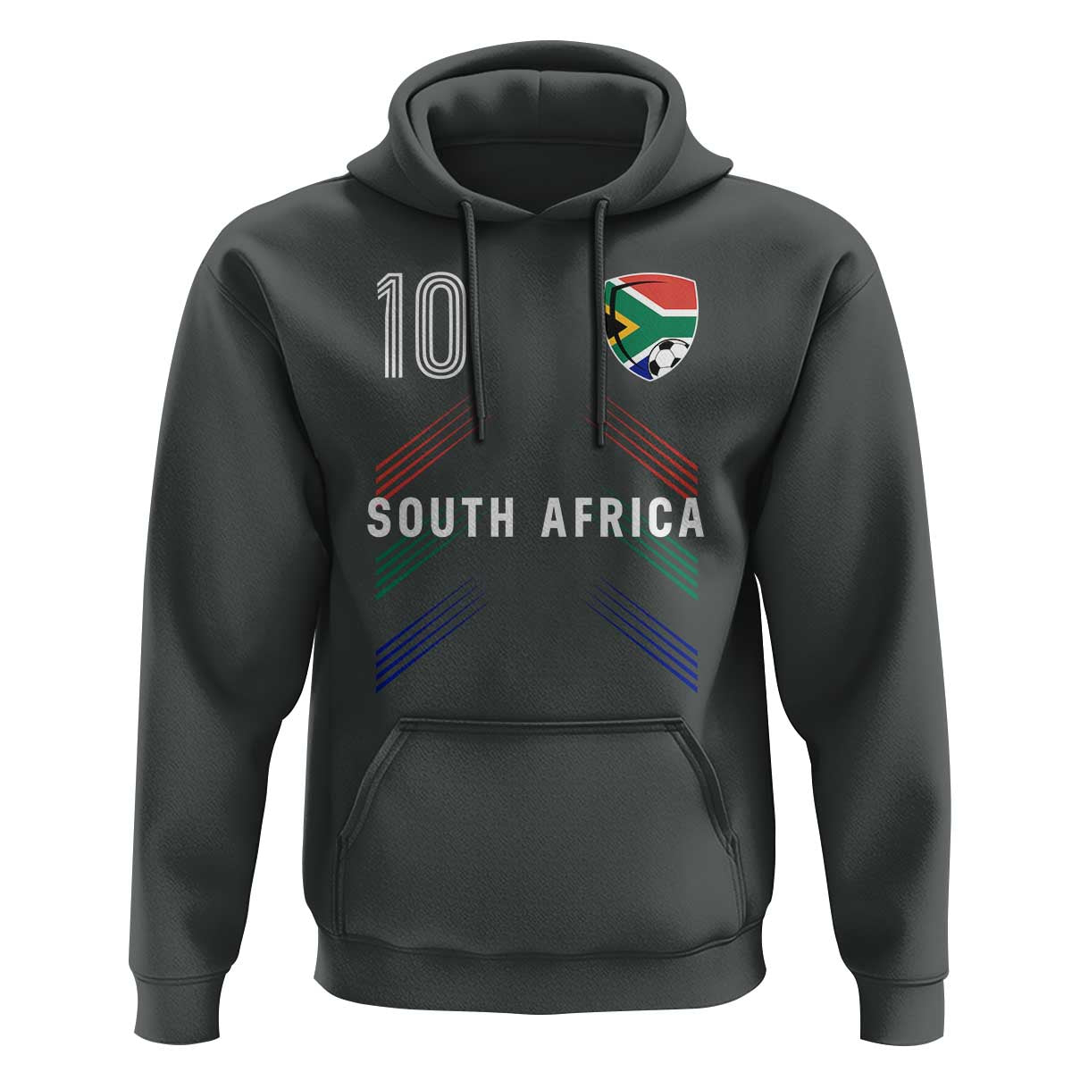 South Africa Soccer Sports Graphic Number 10 Jersey Style Hoodie Proud South African Football Fans Game Day Pride
