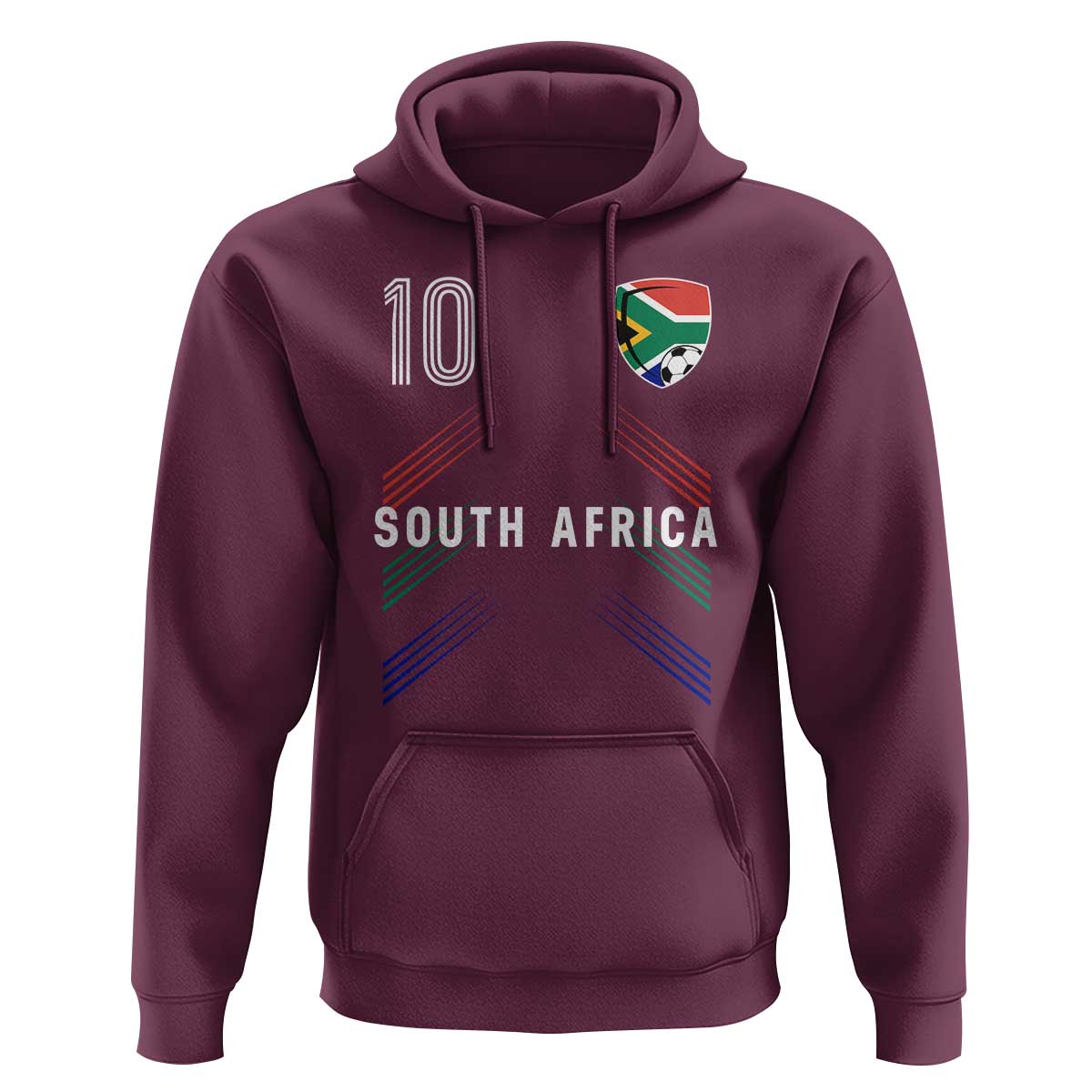 South Africa Soccer Sports Graphic Number 10 Jersey Style Hoodie Proud South African Football Fans Game Day Pride