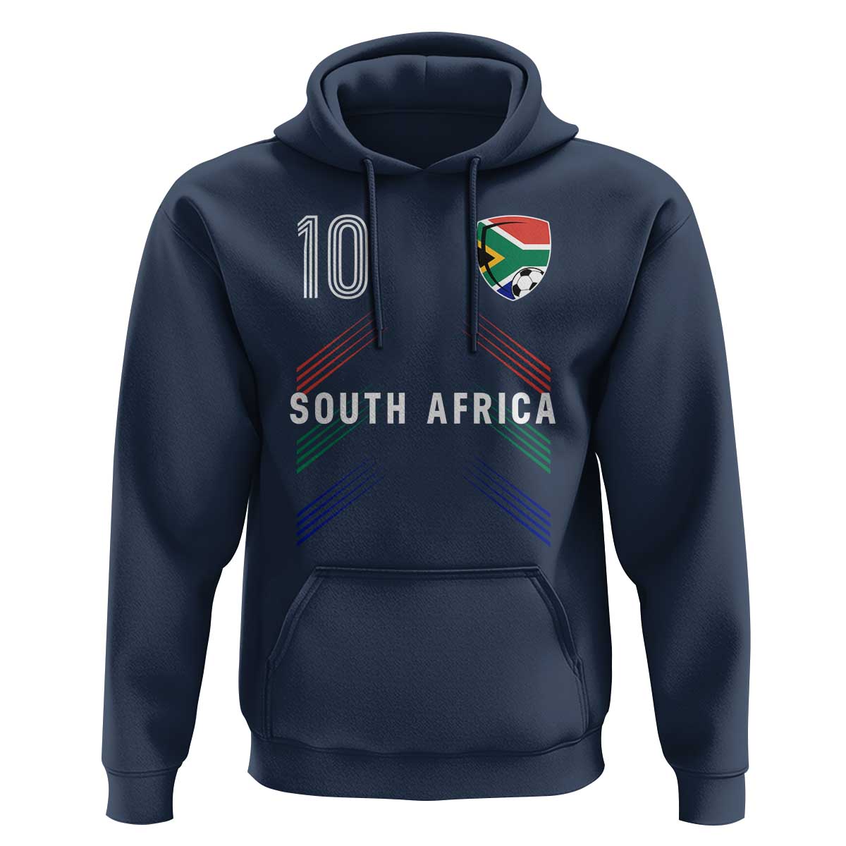 South Africa Soccer Sports Graphic Number 10 Jersey Style Hoodie Proud South African Football Fans Game Day Pride