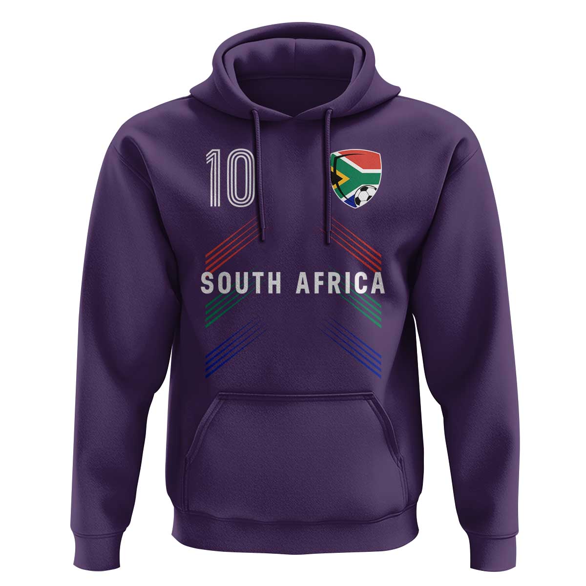 South Africa Soccer Sports Graphic Number 10 Jersey Style Hoodie Proud South African Football Fans Game Day Pride