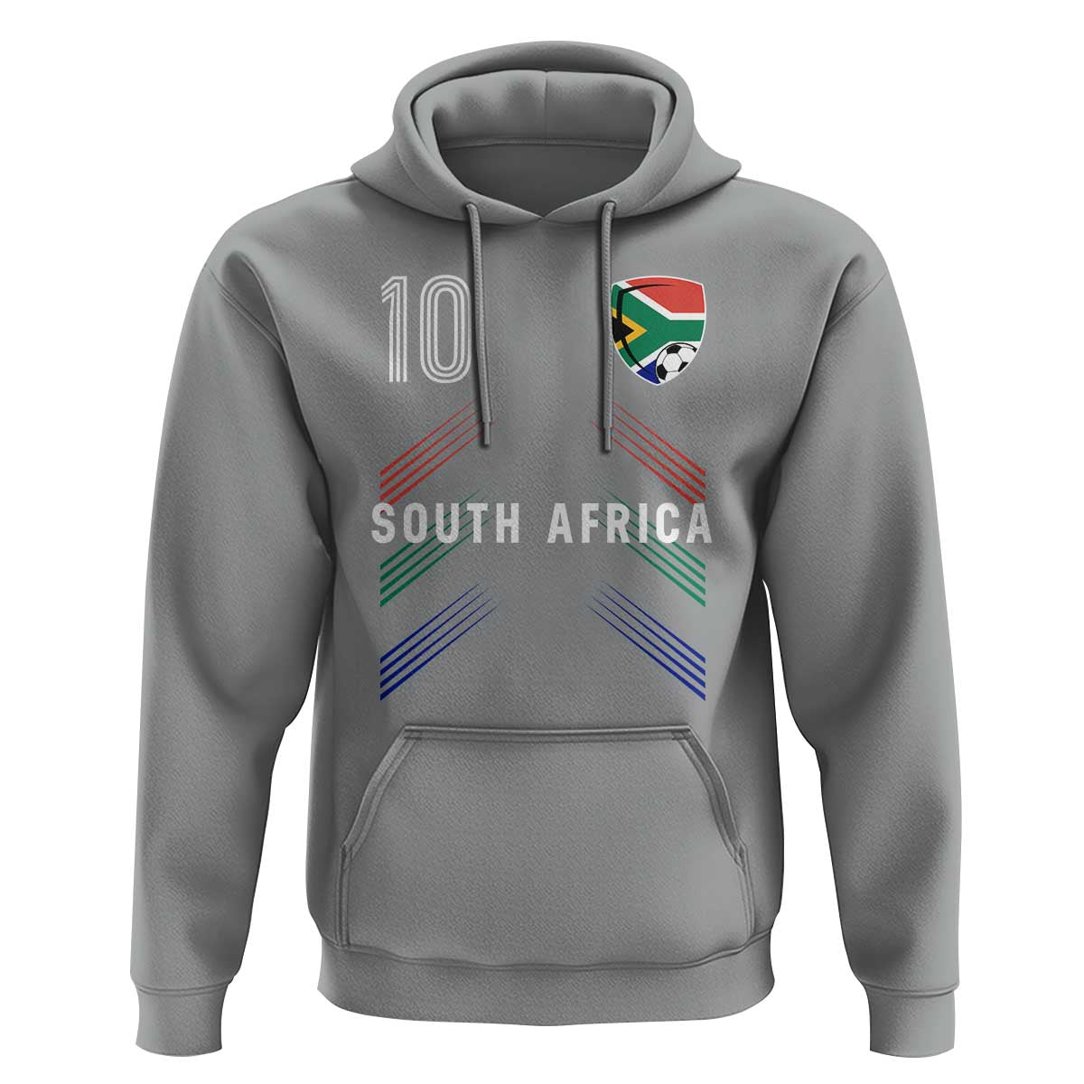 South Africa Soccer Sports Graphic Number 10 Jersey Style Hoodie Proud South African Football Fans Game Day Pride