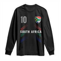 South Africa Soccer Sports Graphic Number 10 Jersey Style Long Sleeve Shirt Proud South African Football Fans Game Day Pride