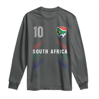 South Africa Soccer Sports Graphic Number 10 Jersey Style Long Sleeve Shirt Proud South African Football Fans Game Day Pride
