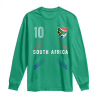 South Africa Soccer Sports Graphic Number 10 Jersey Style Long Sleeve Shirt Proud South African Football Fans Game Day Pride