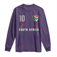 South Africa Soccer Sports Graphic Number 10 Jersey Style Long Sleeve Shirt Proud South African Football Fans Game Day Pride
