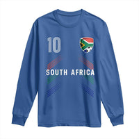 South Africa Soccer Sports Graphic Number 10 Jersey Style Long Sleeve Shirt Proud South African Football Fans Game Day Pride