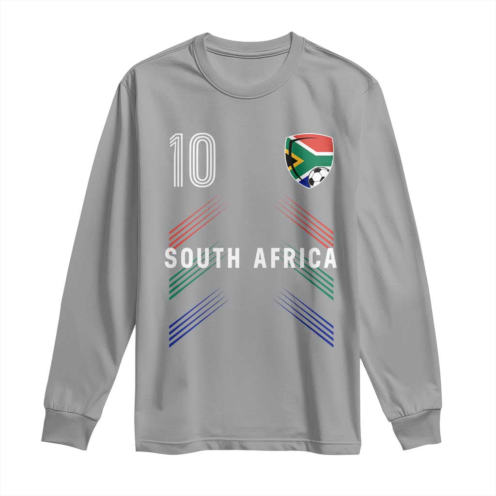 South Africa Soccer Sports Graphic Number 10 Jersey Style Long Sleeve Shirt Proud South African Football Fans Game Day Pride