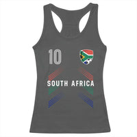 South Africa Soccer Sports Graphic Number 10 Jersey Style Racerback Tank Top Proud South African Football Fans Game Day Pride