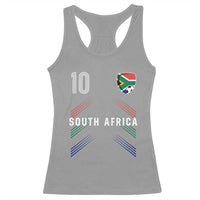 South Africa Soccer Sports Graphic Number 10 Jersey Style Racerback Tank Top Proud South African Football Fans Game Day Pride