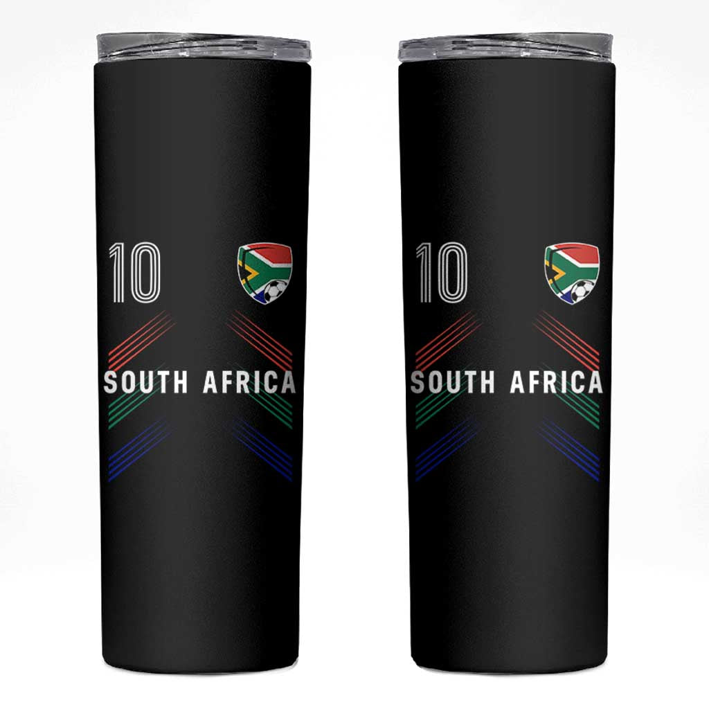 South Africa Soccer Sports Graphic Number 10 Jersey Style Skinny Tumbler Proud South African Football Fans Game Day Pride