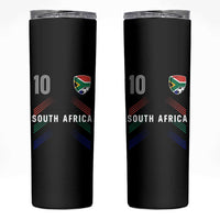 South Africa Soccer Sports Graphic Number 10 Jersey Style Skinny Tumbler Proud South African Football Fans Game Day Pride