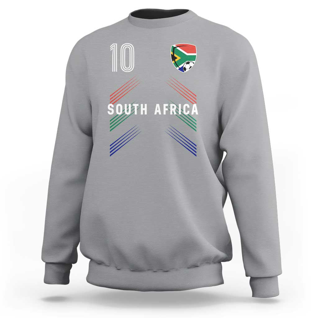 South Africa Soccer Sports Graphic Number 10 Jersey Style Sweatshirt Proud South African Football Fans Game Day Pride