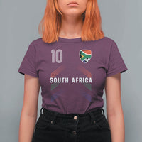 South Africa Soccer Sports Graphic Number 10 Jersey Style T Shirt For Women Proud South African Football Fans Game Day Pride
