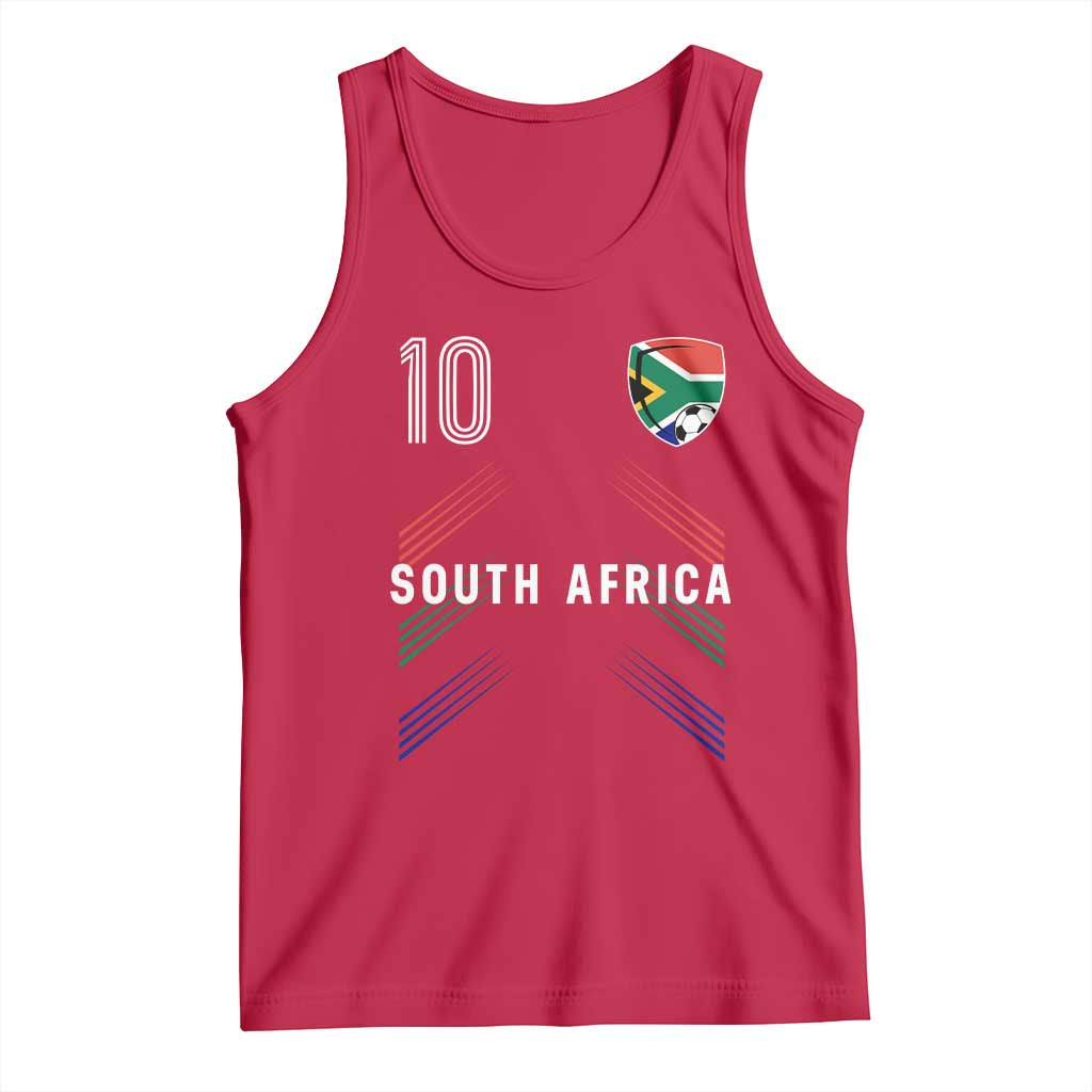 South Africa Soccer Sports Graphic Number 10 Jersey Style Tank Top Proud South African Football Fans Game Day Pride