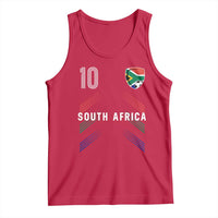 South Africa Soccer Sports Graphic Number 10 Jersey Style Tank Top Proud South African Football Fans Game Day Pride