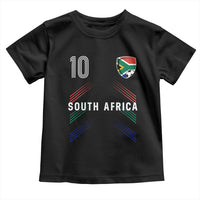 South Africa Soccer Sports Graphic Number 10 Jersey Style Toddler T Shirt Proud South African Football Fans Game Day Pride
