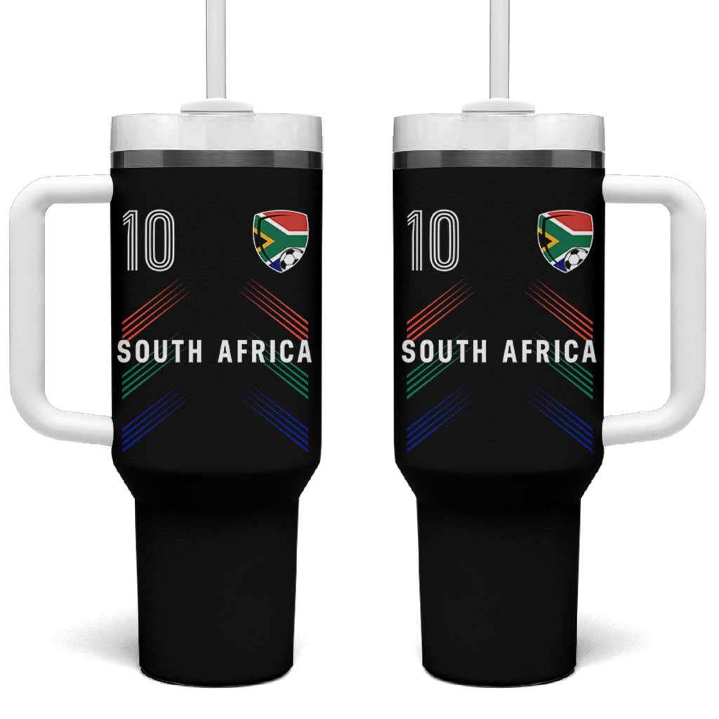 South Africa Soccer Sports Graphic Number 10 Jersey Style Tumbler With Handle Proud South African Football Fans Game Day Pride