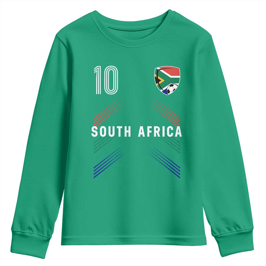 South Africa Soccer Sports Graphic Number 10 Jersey Style Youth Sweatshirt Proud South African Football Fans Game Day Pride