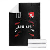 Tunisia Soccer Sports Graphic Number 10 Jersey Style Throw Blanket Proud Tunisian Football Fans Game Day Maghreb Pride